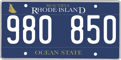 RI license plate 980850