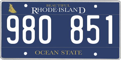 RI license plate 980851