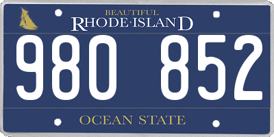RI license plate 980852