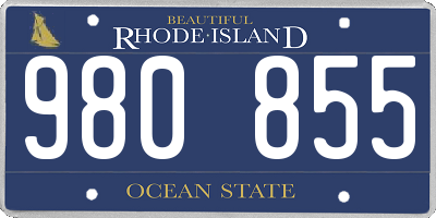RI license plate 980855