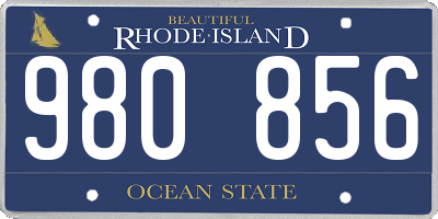 RI license plate 980856