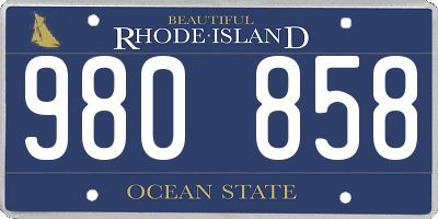 RI license plate 980858