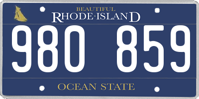RI license plate 980859