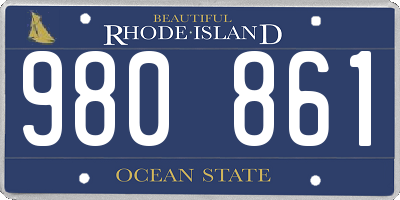 RI license plate 980861
