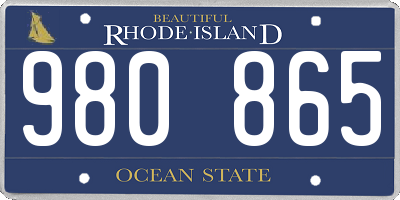 RI license plate 980865