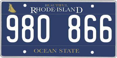 RI license plate 980866