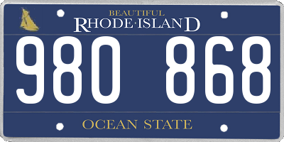 RI license plate 980868