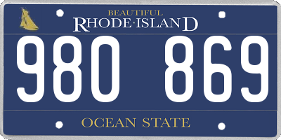 RI license plate 980869
