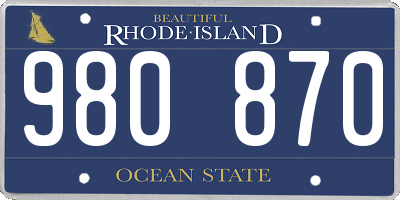 RI license plate 980870