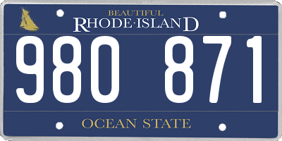 RI license plate 980871