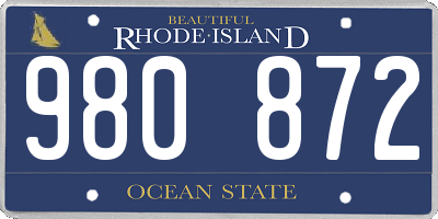 RI license plate 980872