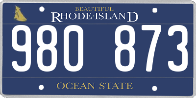 RI license plate 980873