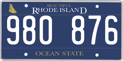 RI license plate 980876