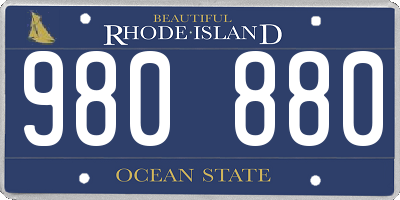 RI license plate 980880