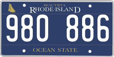 RI license plate 980886