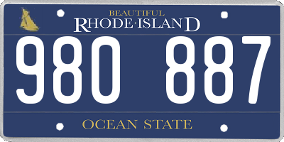 RI license plate 980887