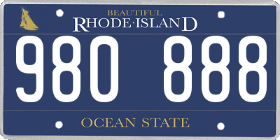 RI license plate 980888