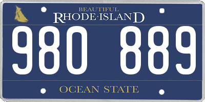 RI license plate 980889