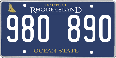 RI license plate 980890