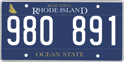 RI license plate 980891