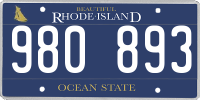 RI license plate 980893