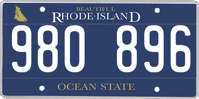 RI license plate 980896