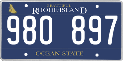 RI license plate 980897