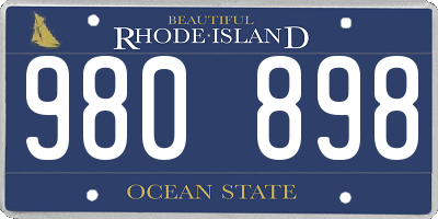 RI license plate 980898