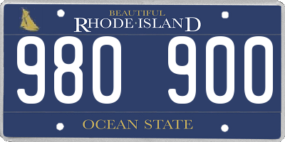 RI license plate 980900