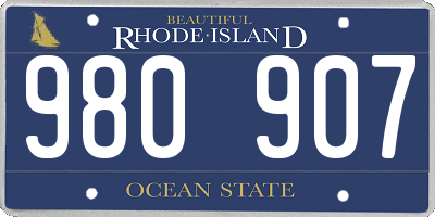 RI license plate 980907