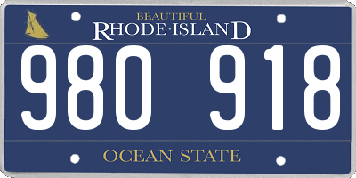 RI license plate 980918