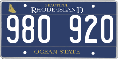 RI license plate 980920