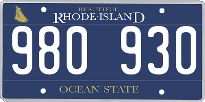 RI license plate 980930