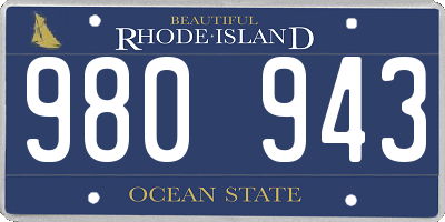 RI license plate 980943