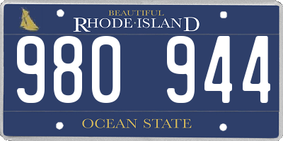 RI license plate 980944