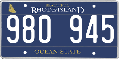 RI license plate 980945