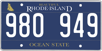 RI license plate 980949