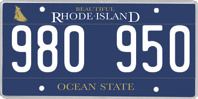 RI license plate 980950