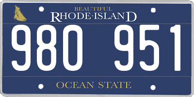 RI license plate 980951