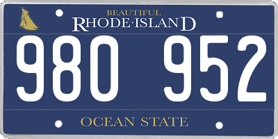 RI license plate 980952