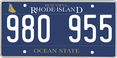 RI license plate 980955