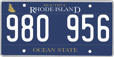 RI license plate 980956