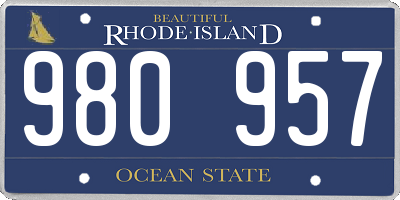 RI license plate 980957