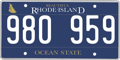 RI license plate 980959