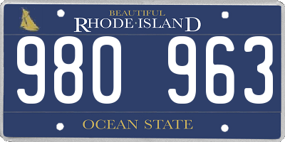 RI license plate 980963