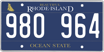 RI license plate 980964