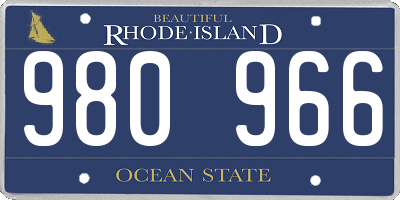 RI license plate 980966