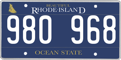 RI license plate 980968