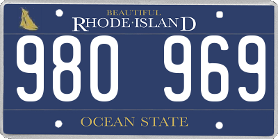 RI license plate 980969