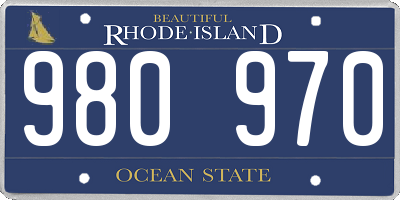 RI license plate 980970